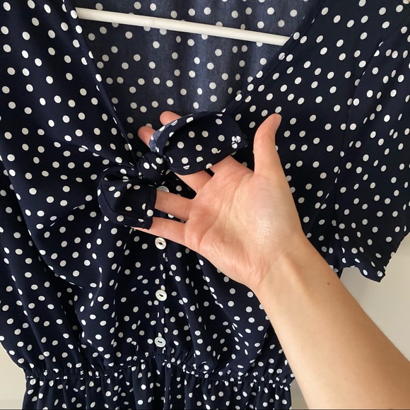 Modest Navy Polka Dot Midi - Picture 3 of 3